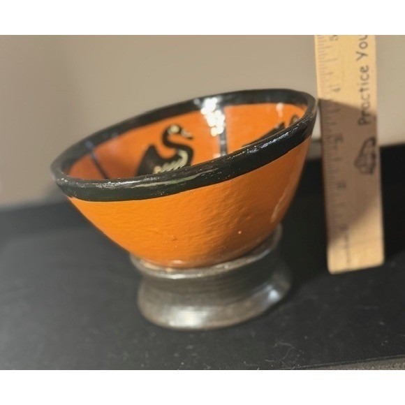 Acropolis Museum Orange Bird Ceramic Bowl Miniature Replica with Base - Picture 6 of 6
